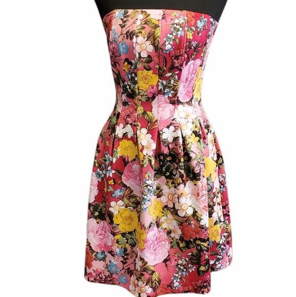 New York & Company Strapless Floral Dress - Picture 1 of 5